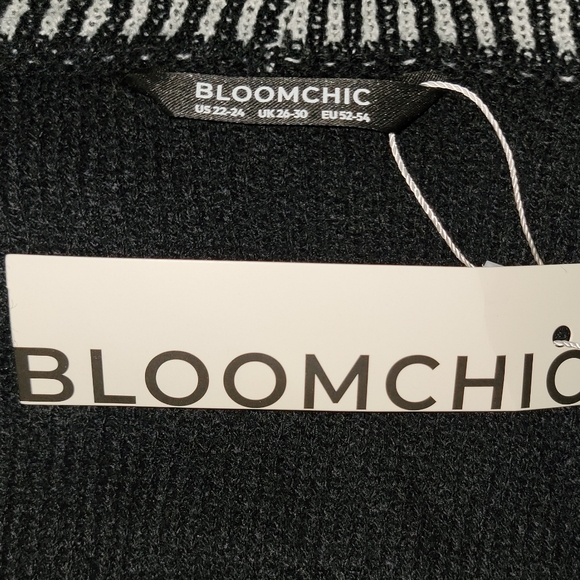 NEW NWT Bloomchic Plus Size Black Bandana Print Fringe Trim Maxi Cardigan  3X - Picture 12 of 12